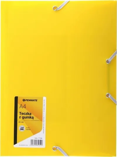 Folder Penmate PP 101, A4, me elastik, i verdhë - 1