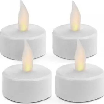 Set qirinj LED tealight Koopman, 4 copë, ngjyrë e bardhë