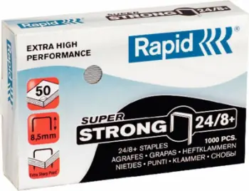Kapsa letre Esselte Rapid Strong 24/8+, 1000 copë, argjendi