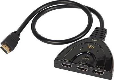 Splitter HDMI 3 në 1 pa markë, 3 porta, 4K Full HD, i zi - 1