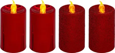 Set qirinjësh Colorama Votive, 4 copë, 7cm, të kuq - 1
