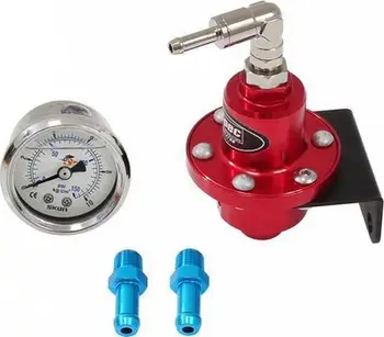 Rregullator presioni karburanti D1Spec D, universale, me manometër, i kuq