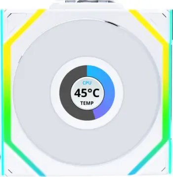 Ventilator kasë Lian Li UNI FAN SL Wireless Reverse Blade LCD 120mm, ARGB, i bardhë