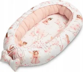 Fole bebe Muslin Fairies, 80x45 cm, me jastëk, rozë