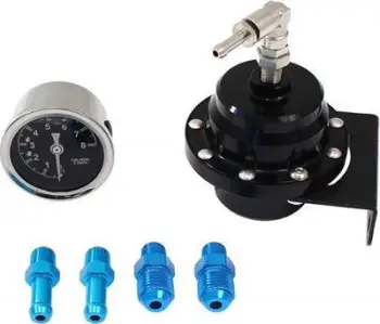 Rregullator presioni karburanti TurboWorks Racing AN6, me manometër, i zi