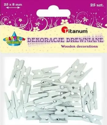 Kapsa rrobash Titanum Wooden White, dru, 25 copë, të bardha