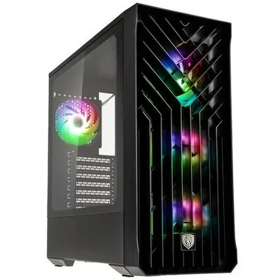 Kase PC Kolink Unity Cascade ARGB – Mid-Tower, 4 Fan ARGB të Parainstaluar, Panel Mesh & Xham i Temperuar – Black - 1
