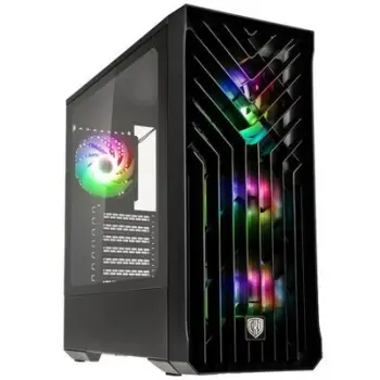Kase PC Kolink Unity Cascade ARGB – Mid-Tower, 4 Fan ARGB të Parainstaluar, Panel Mesh & Xham i Temperuar – Black
