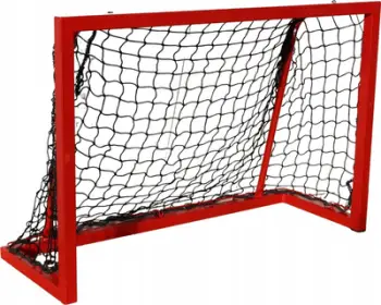 Portë floorball MASTER Training Junior Metal, 90x60 cm, me rrjetë, e kuqe