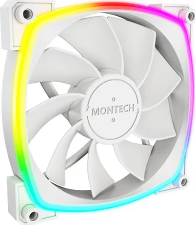 Ventilator kase Montec RX120 PWM, 120mm, ARGB, i bardhë - 1