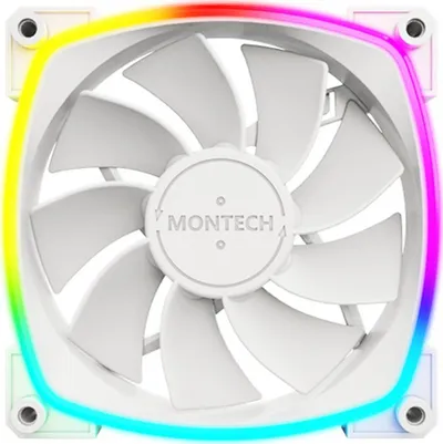 Ventilator kase Montec RX120 PWM, 120mm, ARGB, i bardhë - 2