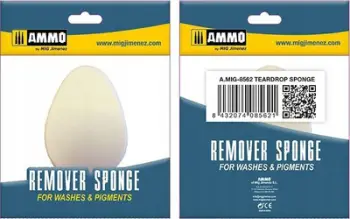 Spongë modelizmi Mig Ammo 8562 Teardrop, për pigmente dhe larje, e bardhë