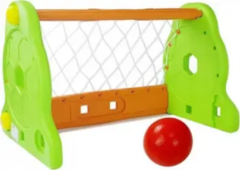 Portë futbolli Lean Sport për fëmijë, me rrjetë, jeshile portokalli