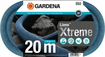 Zorrë uji Gardena Liano Xtreme 20m, 1.3cm, tekstil/PVC, e zezë/gri