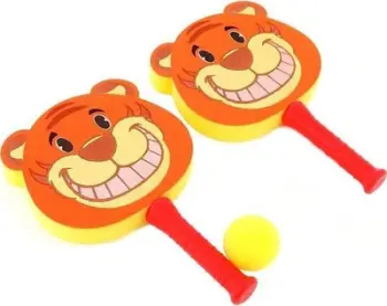 Set raketash për fëmijë Adar Soft Tigers, 2 raketa, top sfungjeri, shumëngjyrësh
