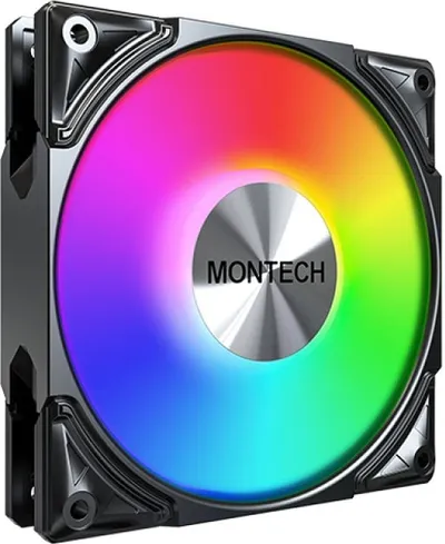Ventilator kasë Montech METAL PRO 12 ARGB PWM, 120mm, i zi - 1