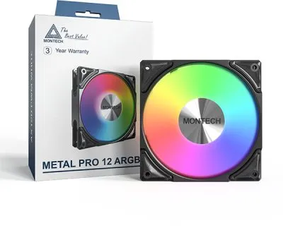 Ventilator kasë Montech METAL PRO 12 ARGB PWM, 120mm, i zi - 3