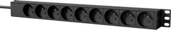 Shirit energjie rack Caymon PSR119FS/B, 9x Type E, 1U, 2.5 m, i zi