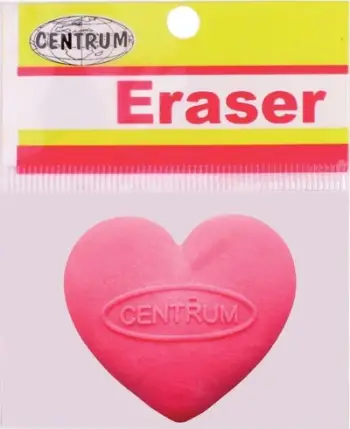 Gomë fshirëse Centrum Heart, formë zemre, shumëngjyrëshe