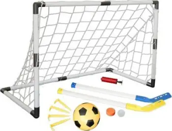 Portë hokeji Master Goal, set me top dhe shkopinj, 94 x 61 x 48 cm, e bardhë