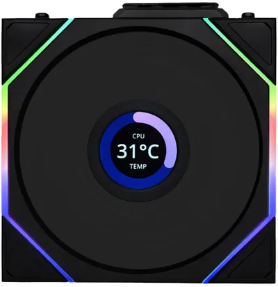 Ventilator kaste Lian Li UNI FAN TL LCD Wireless Reverse Blade 120mm ARGB PWM, i zi - 1