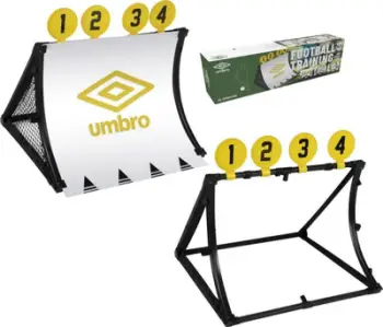 Portë stërvitore futbolli Umbro 4 në 1, me rebounder, set trajnimi, e bardhë