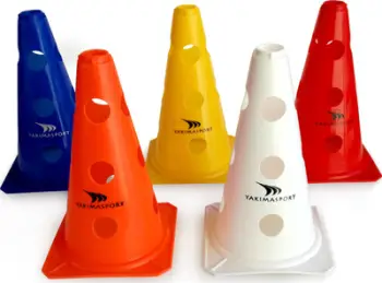 Kone stërvitjeje Yakimasport Training Cones with Holes 100042, me vrima, bazë e gjerë, shumëngjyrëshe