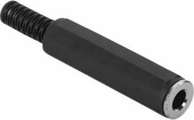 Konektor audio Gn.Jack 6.3 ST, stereo, plastik, set 20 copë, i zi - 1