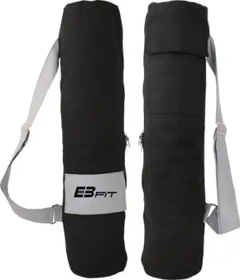 Çantë për dyshek yoga EB Fit Bag, me rrip shpatulle, pambuk, e zezë