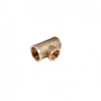 Konektor bronzi Prostko LTD, femër 3 drejtimësh, 1" në 3/4", T barazim