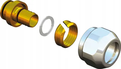 Konektor clamp për valvula Herz De Luxe M 22x1.5, krom - 2