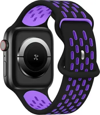 Rrip Beline për Apple Watch Sport Silicone, 42/44/45/49mm, silikoni, i zi lejla