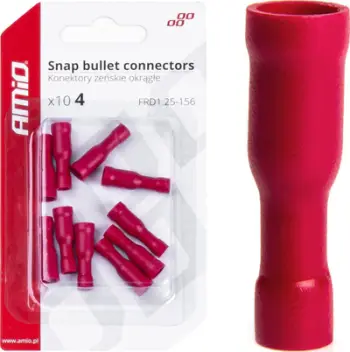 Konektor femëror i izoluar 4mm, 10A, i kuq