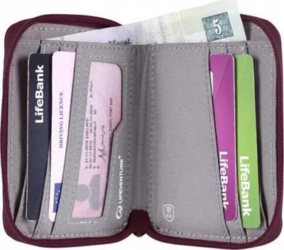 Portofol Lifeventure RFiD Recycled Bi-Fold, mbrojtje RFiD, shumë ndarje kartash, i zi - 4