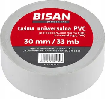 Shirit izolues Bisan Universal PVC, 30mm, 33m, i bardhë