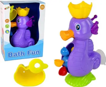 Lodër banjoje LEANToys Seahorse Waterfall Shower, me ujëvarë, për fëmijë mbi 12 muaj, shumëngjyrëshe