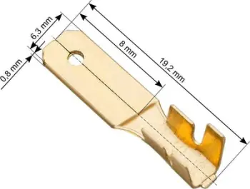 Konektor Faston pa izolim, 6.3mm, për kabllo 1.0 2.5mm