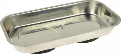 Tabaka magnetike drejtkëndore GEKO, 240x140mm, krom, me gomë - 1