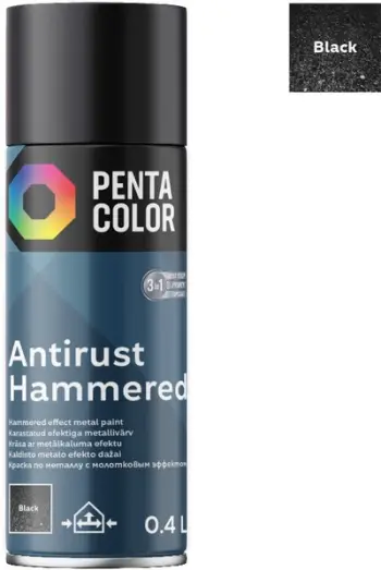 Spray bojë Pentacolor Penta Anti-Rust Hamm, 400ml, për metal, e zezë