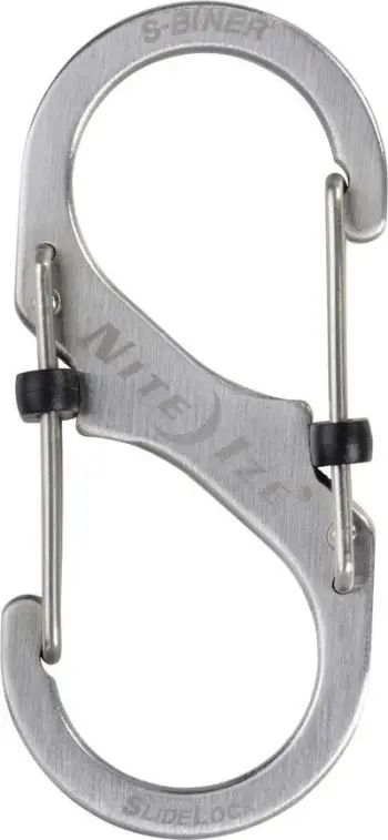 Karabinë Nite Ize S-Biner Slidelock #3, çelik inox, kapacitet 11 kg, argjend