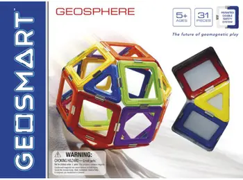 Lodër blloqe magnetike GeoSmart, 31 elemente, shumëngjyrëshe