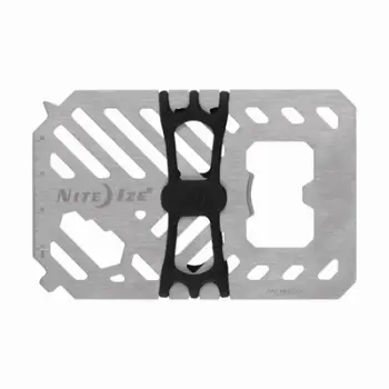 Portofol multi-tool Nite Ize Financial Tool, çelik inox, me rrip Cash Wrap, argjendtë