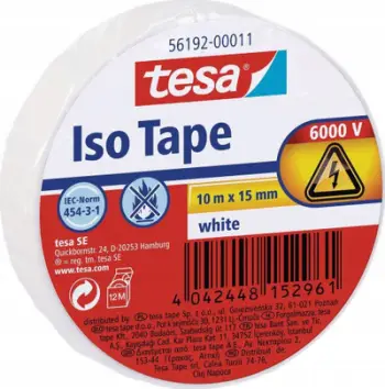 Shirit izolues elektrik Tesa 56192, 10 m, 15 mm, i bardhë