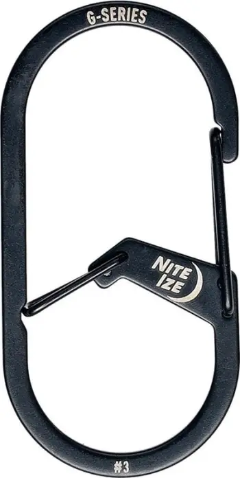 Karabiner Nite Ize G-Series Dual Chamber #3, çelik inox, për çelësa dhe aksesorë, i zi