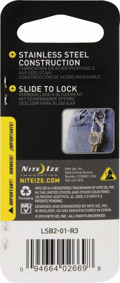 Karabiner Nite Ize S Biner Slide Lock, çelik inox, dy porta, i zi - 3