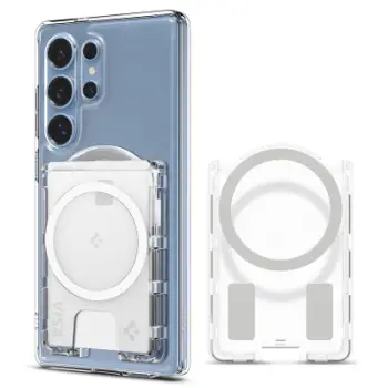 Portofolio për celular Spigen Ultra Hybrid (MagFit+) për Samsung Galaxy S25, transparent