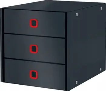 Dollap sirtarësh Leitz Click & Store Cosy, 3 sirtarë, gri velvet