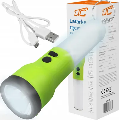 Elektrik dore LED 2n1, i rikarikueshëm USB, dorezë praktike, i zi - 4