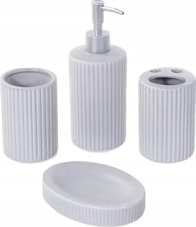 Set aksesorësh banjo qeramik, 4 pjesë, kafe - 2