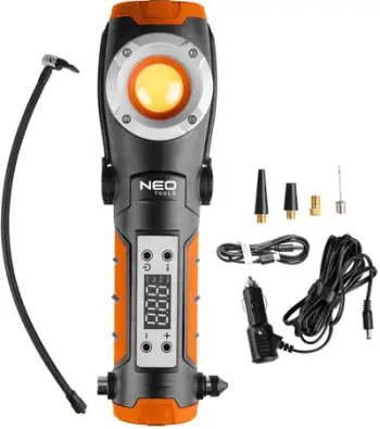Elektrik dore Neo Tools 4 në 1, 800 lm, kompresor i integruar 10 BAR, i zi